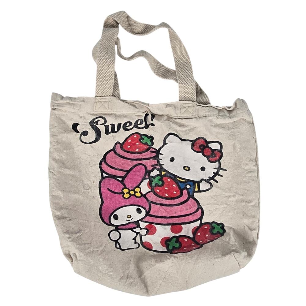 Sanrio Hello Kitty and Friends Reusable Tote Bag Strawberries Cupcakes Easter